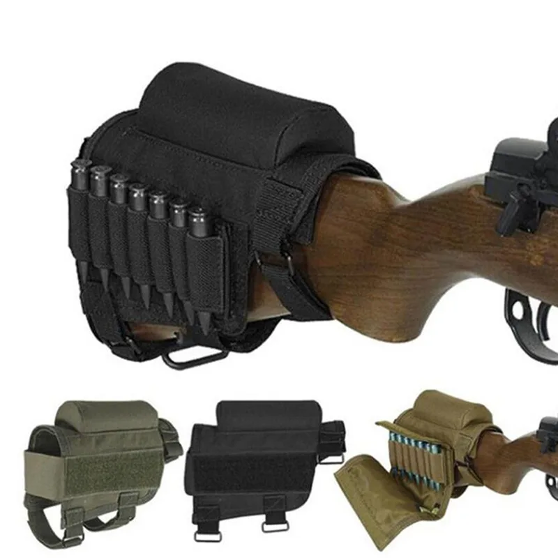 

Tactical Rifle Cases Cheek Rest Riser Adjustable Cartridges Hunting Carrier Nylon PouchBullet Holder Bag Shell Buttstock Ammo