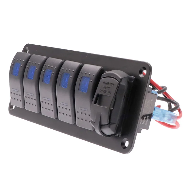 Автомобильная фотопанель с цифровым вольтметром двойным USB-портом 12 В