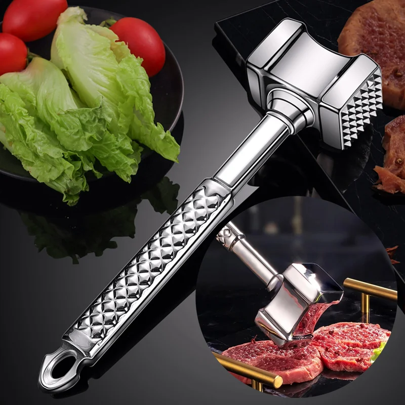 

304 Stainless Steel Meat Tenderizer Hammer Mallet Tool Pounder Dual Sided Tenderizing Steak Beef Hammer Cooking Tools