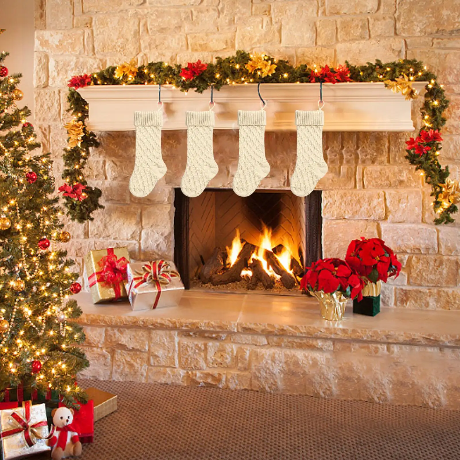

Christmas Stocking Hanging Stockings Large Knitted Wall Decors