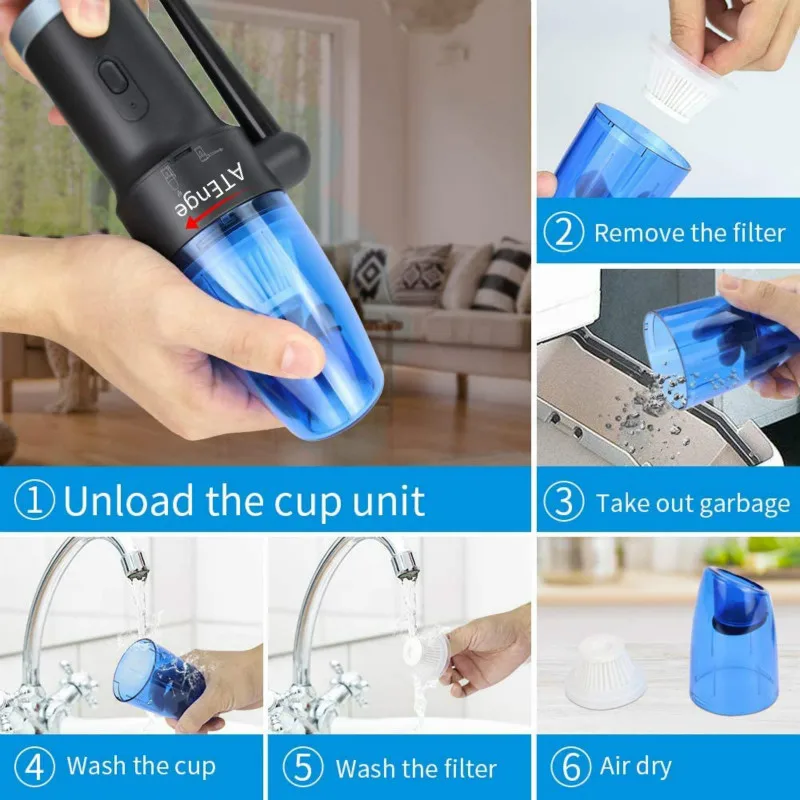 cordless air duster vacuum cleaner for car 2 in 1handheld electric air blowerpowerful cleaning for computer keyboard sofa free global shipping