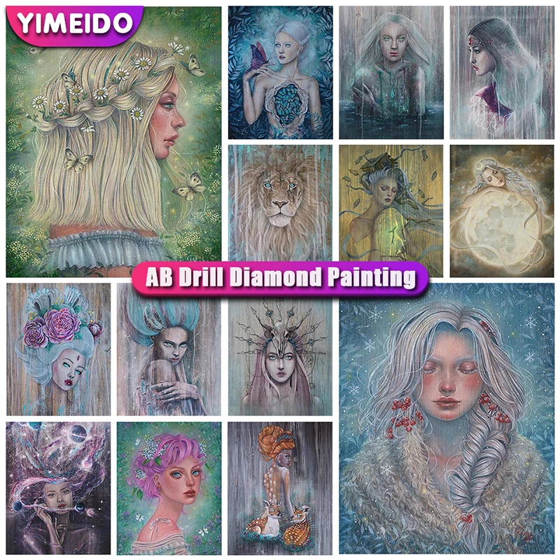 

YIMEID 5D AB Diamond Painting Cartoon Full Drill Zipper Bag Diamond Mosaic Girls DIY Cross Stitch Embroidery Home Decoration