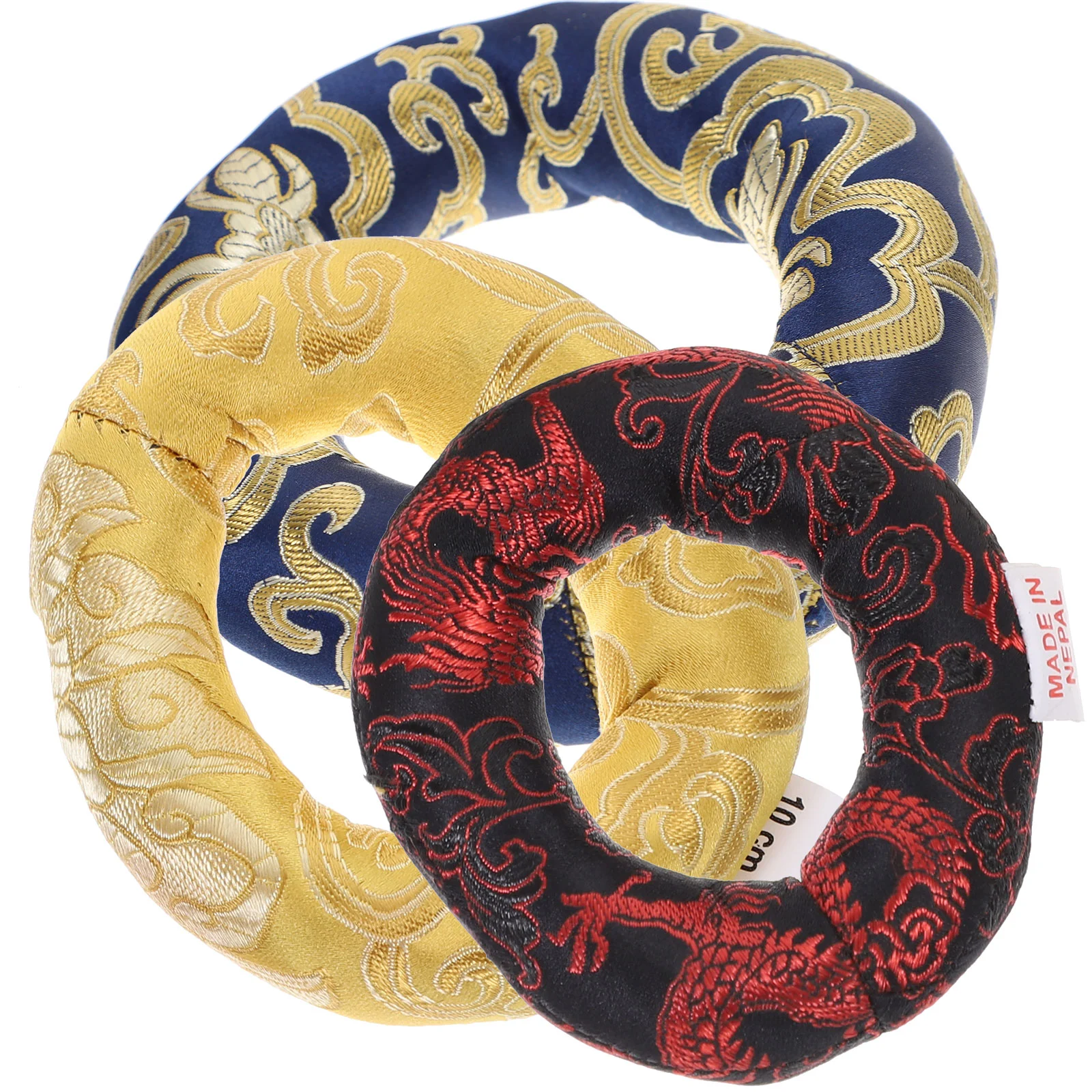 

3 Pcs Sound Bowl Bottom Mat Singing Silk Pillow Meditation Cushion The Gift