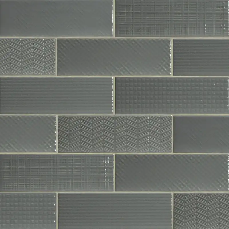 

Graphite 3D Mix 4 in. x 12 in. Glossy Ceramic Gray Textured Subway Tile (9.69 sq. ft./ ) House decoration Ceiling lights Room de