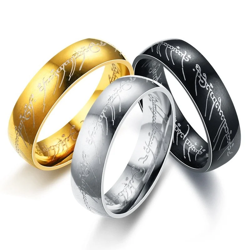 

Midi Stainless Steel Rings One Ring Of Power Gold The Movie of Ring Lvers Women And Men Fashion Jewelry Wholesale Free Drop Ship