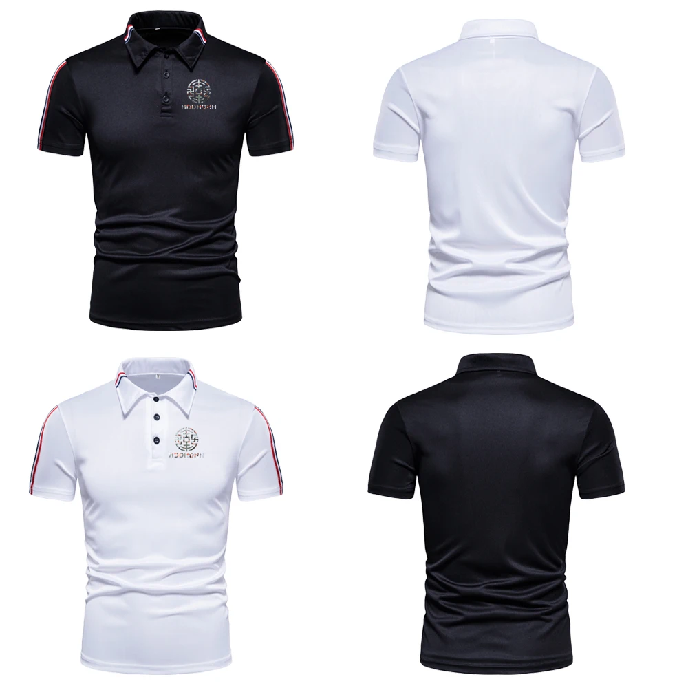 

Мужская летняя футболка-поло с коротким рукавом и принтом