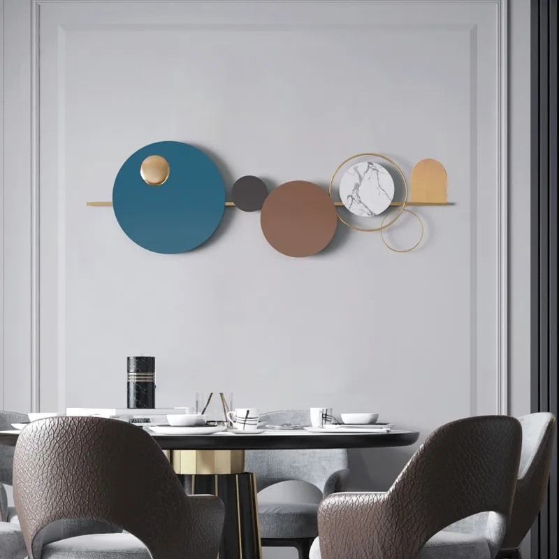 

Настенное украшение для столовой, металлический подвесной фон для дивана, круглая подвеска для спальни, прикроватное настенное украшение
