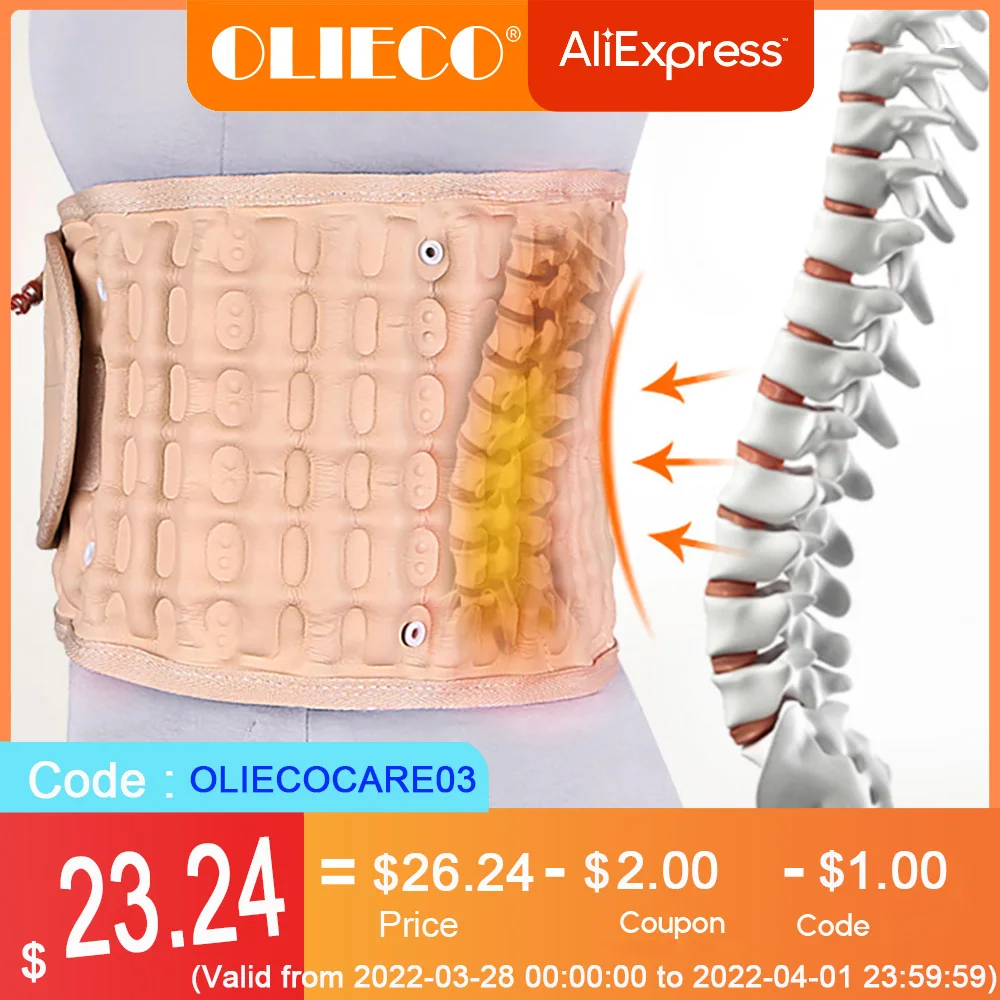 

Waist Air Traction Brace Belt Spinal lumbar Support Back Relief Belt Backach Pain Release Massager Unisex Physio Decompression