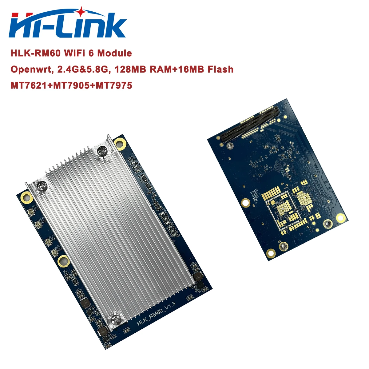 Бесплатная доставка Φ MT7621AN + MT7905 WiFi 6 HLK-RM60 модуль с 128M RAM и 16M SPI Flash