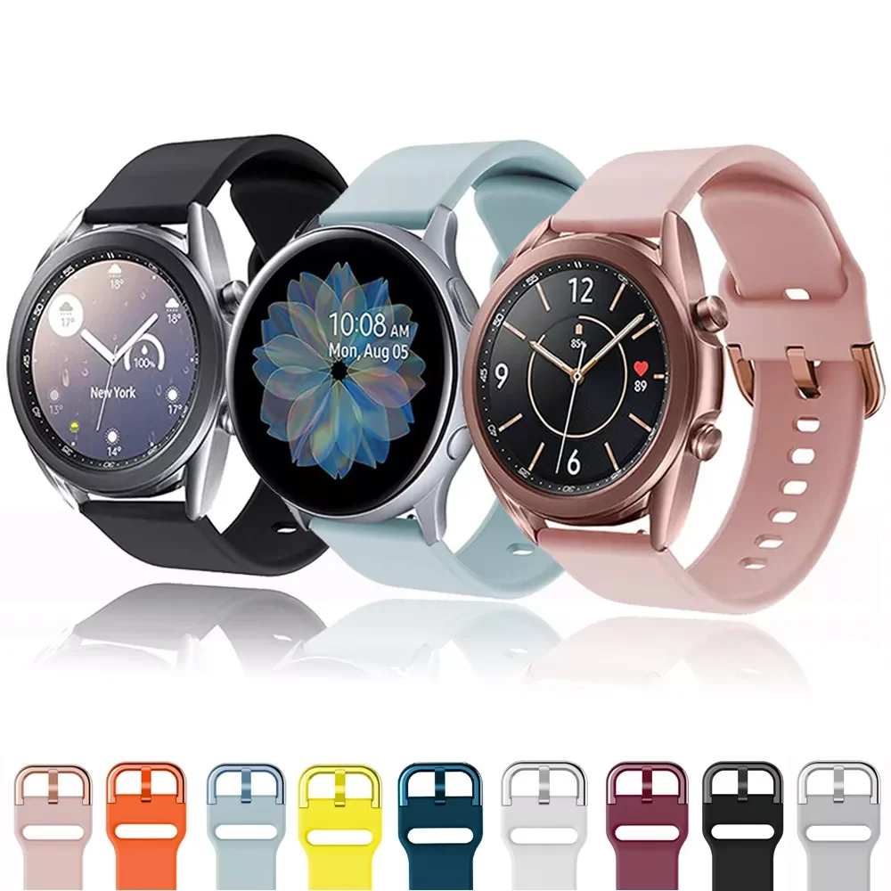 

Silicone 20mm Band For Samsung Galaxy Watch Active 2 Strap Replacement Watchbands For Samsung Galaxy Watch 3 41mm Strap Bracelet