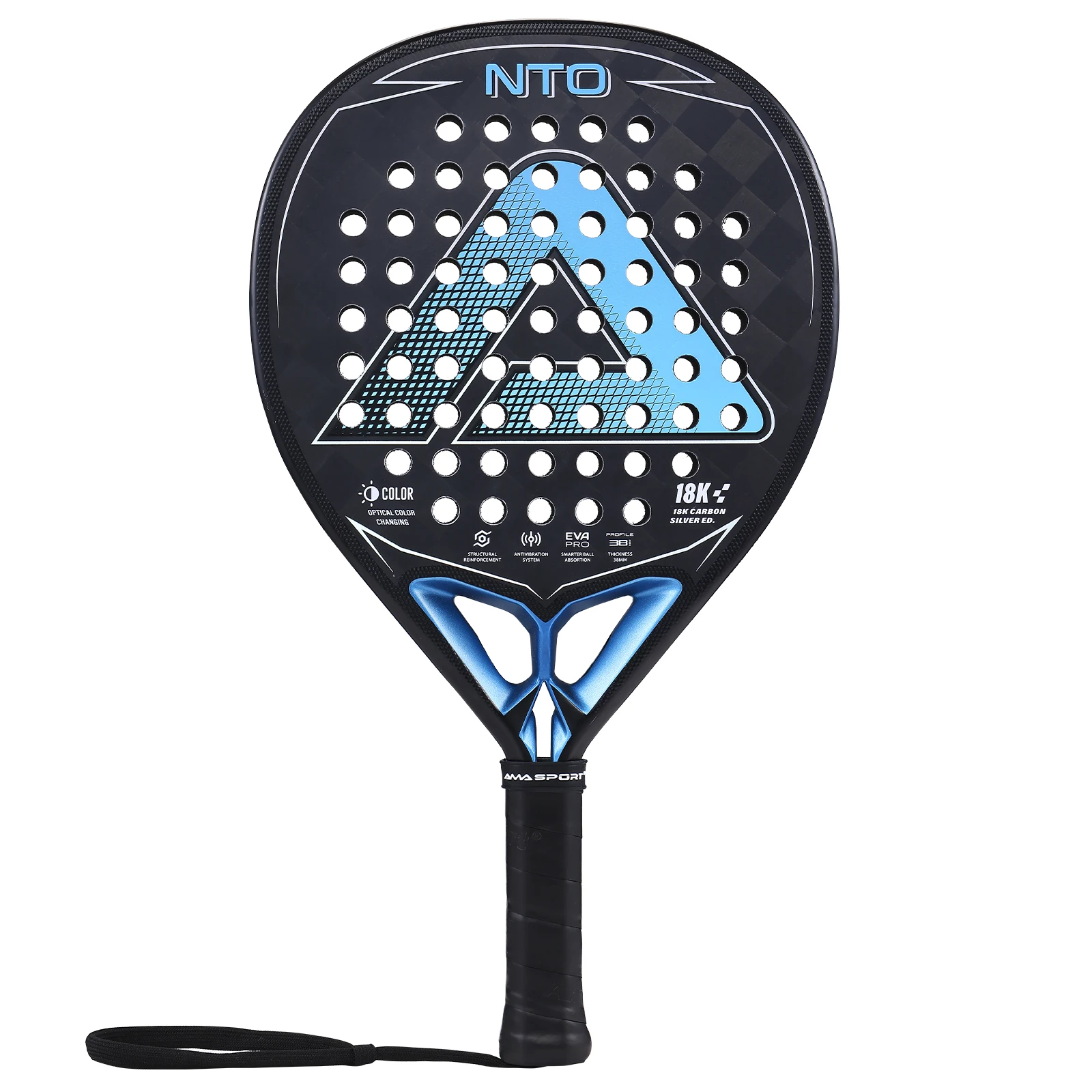AMASPORT 18K Carbon Faces Padel Ракетка ромбовидной формы с антивибрационной системой