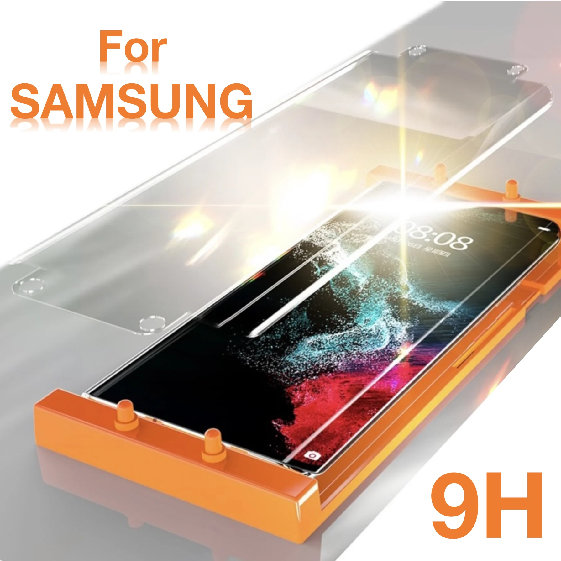 

For Galaxy Samsung S23 Ultra S22 S21 S20 Note 20 10 9 PLUS Screen Protector Glass Explosion-proof Protective with Install Kit
