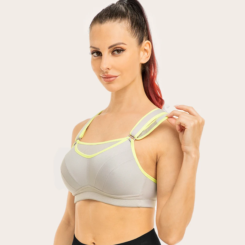 Wingslove Hight Impact Hook And Loop Fasterner Straps Sport Bra Racerback Shockproof Gym Fitness Athletic Brassiere Plus Sizes
