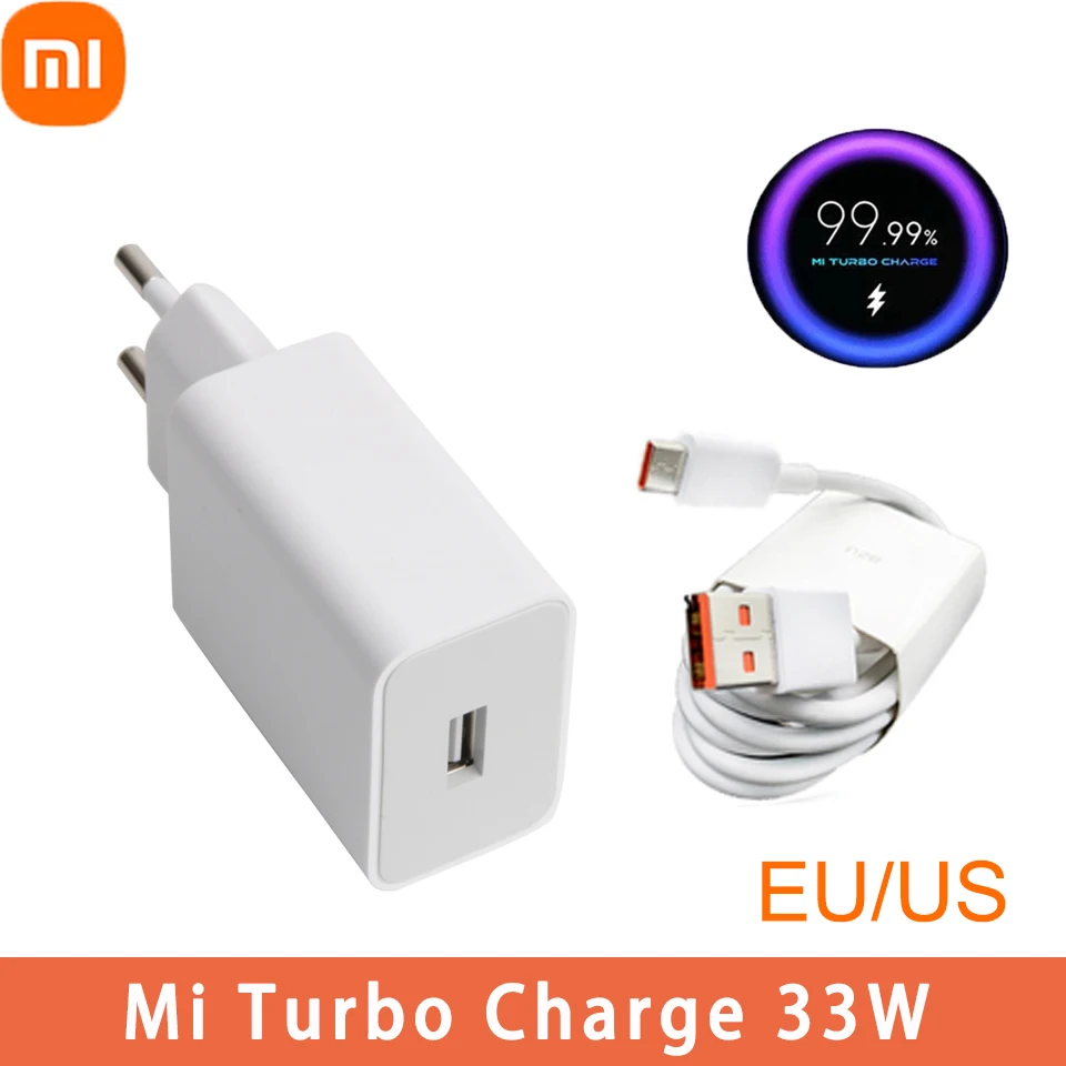 Зарядное устройство Xiaomi 33 Вт с европейской вилкой функцией быстрой зарядки для