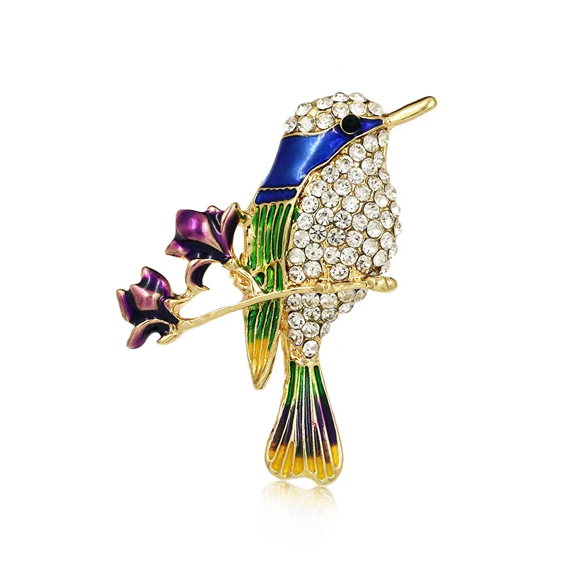

Enamel Pin Brooch for Women Cute Crystal Bird Brooch Hummingbird Lapel Pin Jewelry Pins Gift for Women Girls Fashion Accessories