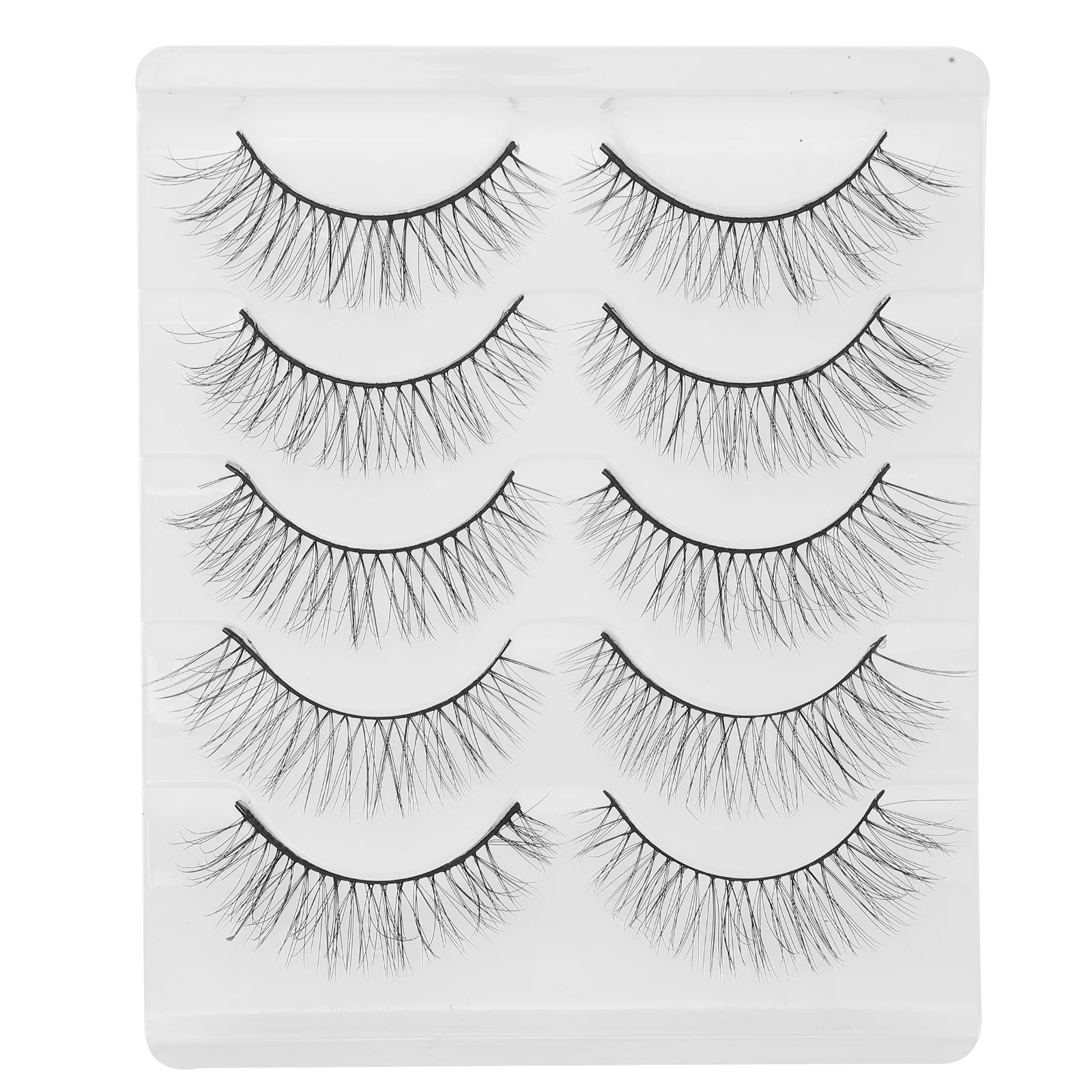 

5 Pairs Make Short False Eyelashes Miss Magnetic Half Natural Look Fiber