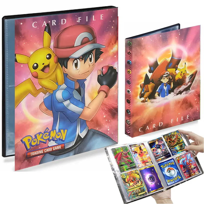 

4 Pocket Album Pokemon 240 Card Collection Holder Livre Pokémon Playing Game Pikachu Binder Folder Loaded List Book Map Kids Toy