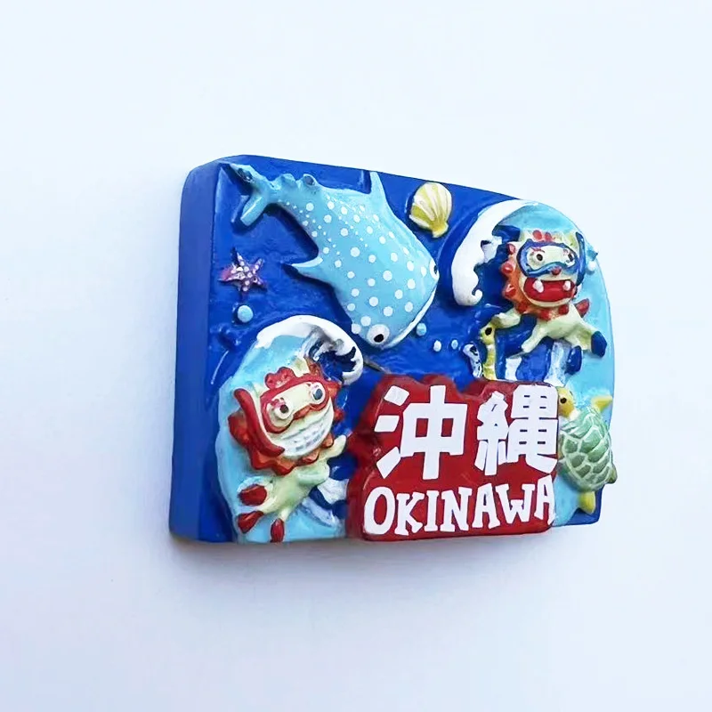 Фото Япония Okinawa, сувенирный магнитный магнит на холодильник, высококачественное креативное культурное и креативное 3D стерео магнитное украшение №4