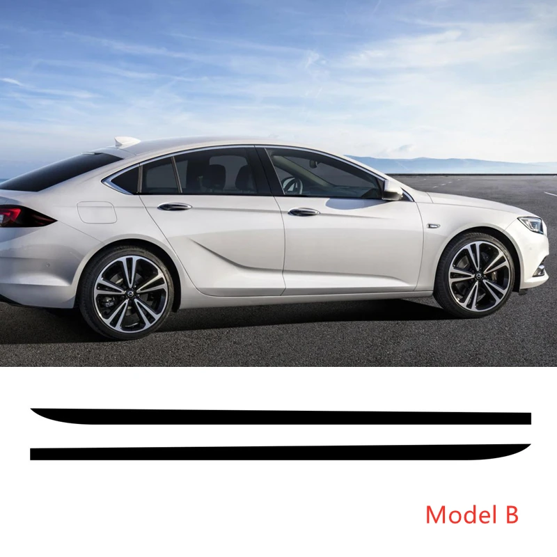 

2 шт., спортивные полосы из углеродного волокна для Opel Insignia OPC, наклейка на боковую юбку двери автомобиля, декор кузова, виниловая наклейка, гоночные аксессуары