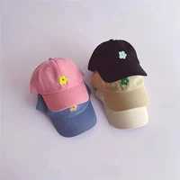 summer flower embroidery childrens baseball cap sun protection casual baby peaked cap cotton outdoor sun hat spring all match