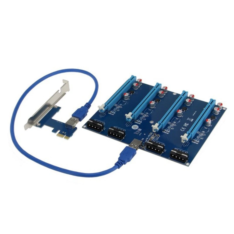 

PCI-E адаптер-карта Pcie 1 до 4, переходная карта 1X до 16X, слот-карта для ПК, компьютерный разъем