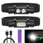 Водонепроницаемый светодиодный головной фонарь USB T6, затемняющий головсветильник фонарь для велосипеда, светильник фонарь, светодиодный светильник онарь, перезаряжаемый аккумулятор 1x18650