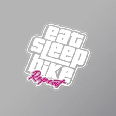 

1 шт., повторимые велосипедные наклейки для еды, сна, водонепроницаемые для горного велосипеда, вилка, персонализированный декор, виниловые наклейки для шоссейного велосипеда