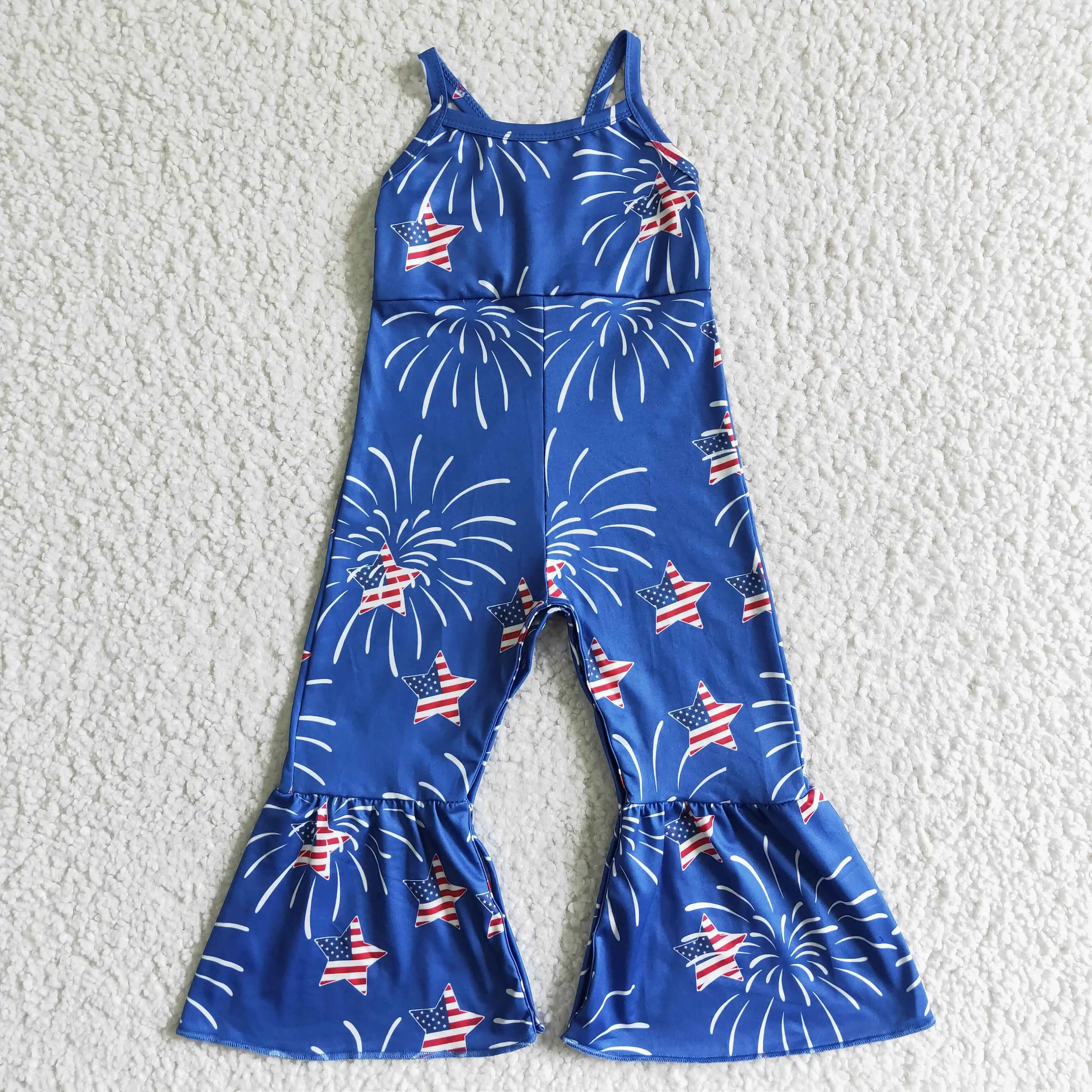 

July 4th fireworks suspenders teenage girls clothing trousers jumpsuit romper summer fashion clothes