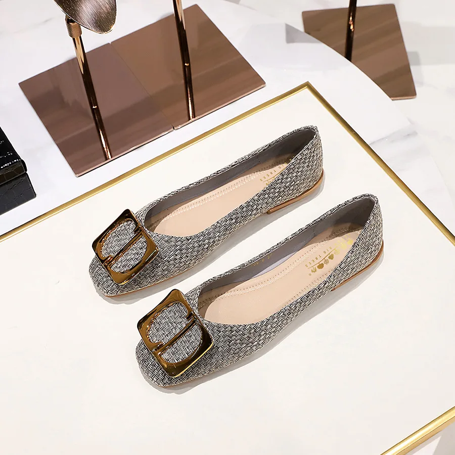 

2023 Spring Flat Shoes Elegant Woman Shoes with Low Heels Office Lady Black Casual Single Shoes Pointed Toe Luxury Lolita Shoes