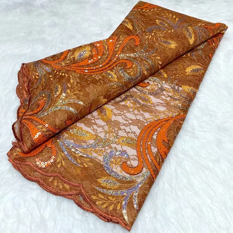 

Новое поступление 2023, африканская Тюлевая кружевная ткань, вышивка, блестки, французская сетчатая кружевная ткань для нигерийского стандарта