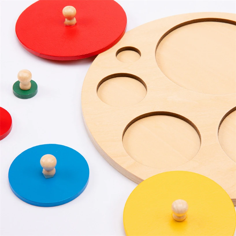 

Montessori Wooden Puzzle Board Knob Wood Puzzle Geometric Shape Fruit Puzzle Education Material Sensorial Toy For Toddler D44Y