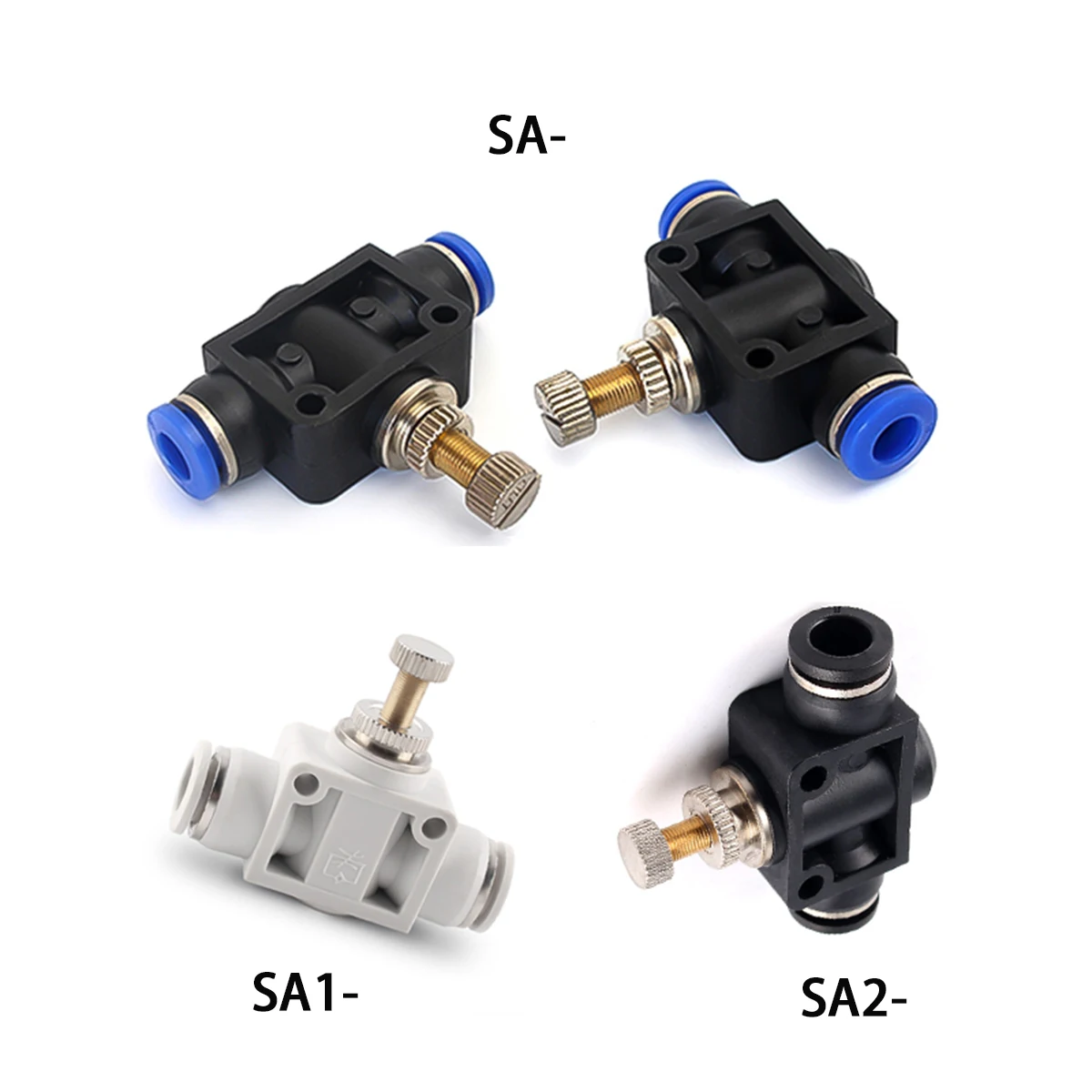 

Throttle Valve SA SA1 SA2 4mm 6mm 8mm 10mm 12mm Air Flow Speed Control Valve Tube Water Hose Pneumatic Push In Fittings