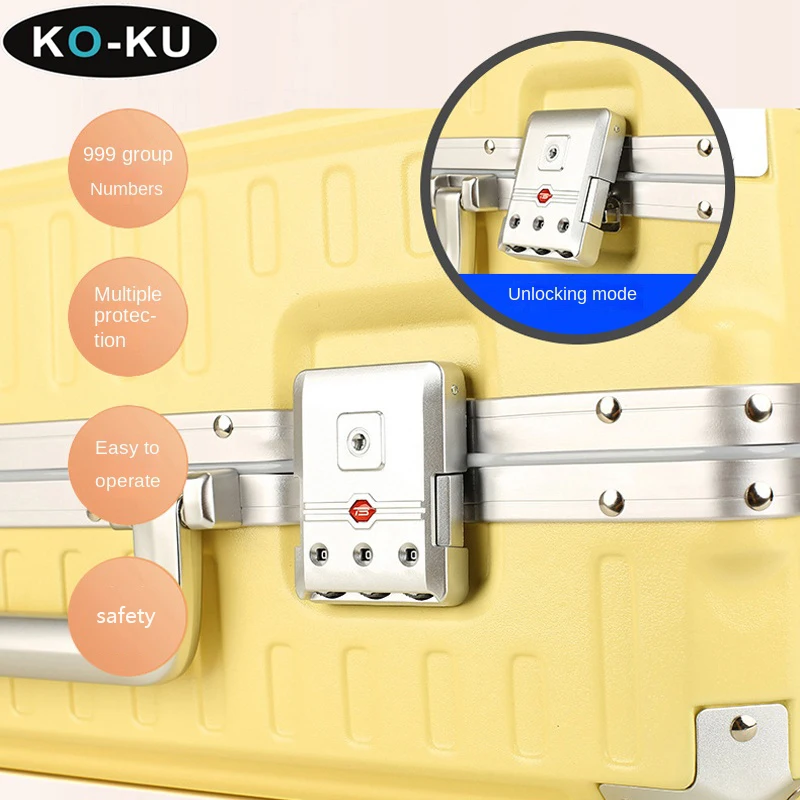 Дорожный чемодан KO-KU с 20-дюймовой кабиной и алюминиевой рамой большой емкости