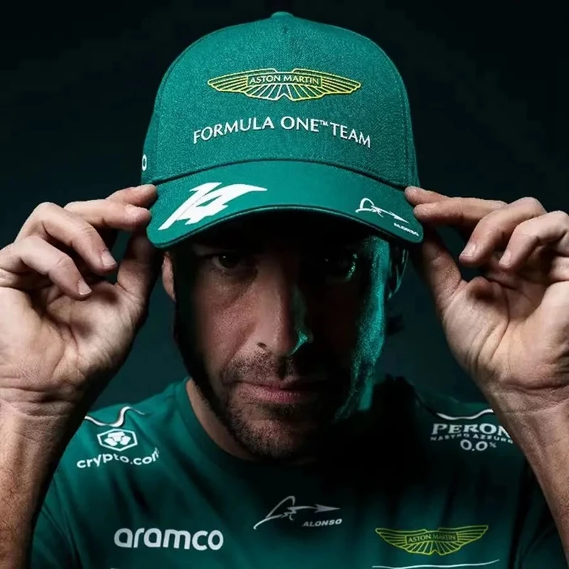 

2023 New Aston Martin F1 Alonso Hats Formula One Accessories Green Hats for Men and Women Couples Fans Supporters