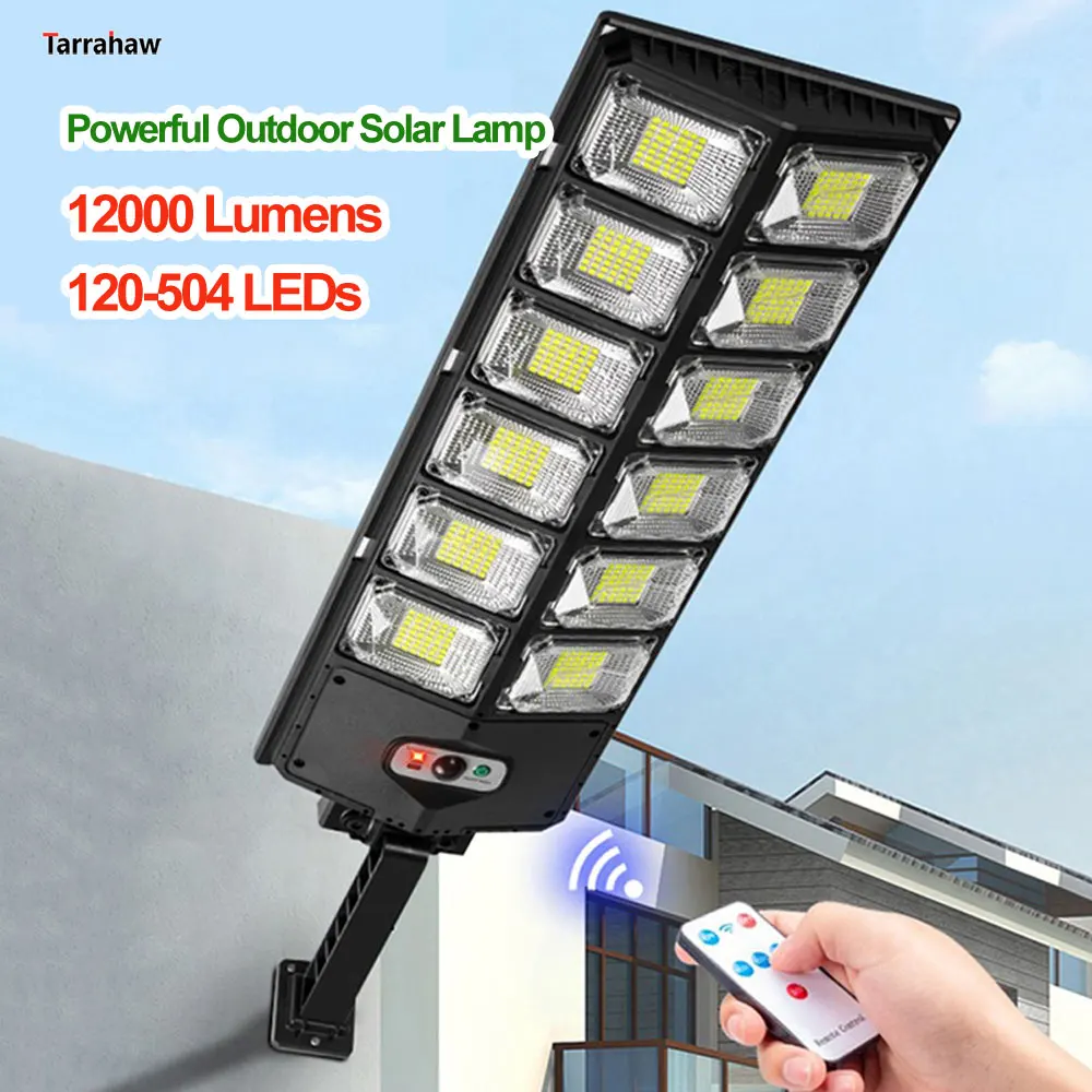 Powerful Outdoor Solar Lamp 12000 Lumens Lighting LED Garden Lamp Solar Panel Lamps Waterproof Motion Sensor Street Night Light