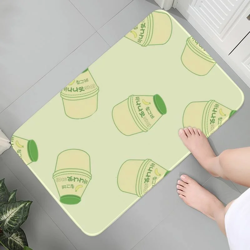 

Bathroom Carpet Washable Anti-slip Rug Kitchen Mats Children Crawling Strawberry Milk Kawaii Prayer Rug Mat bedside Lounge Rug
