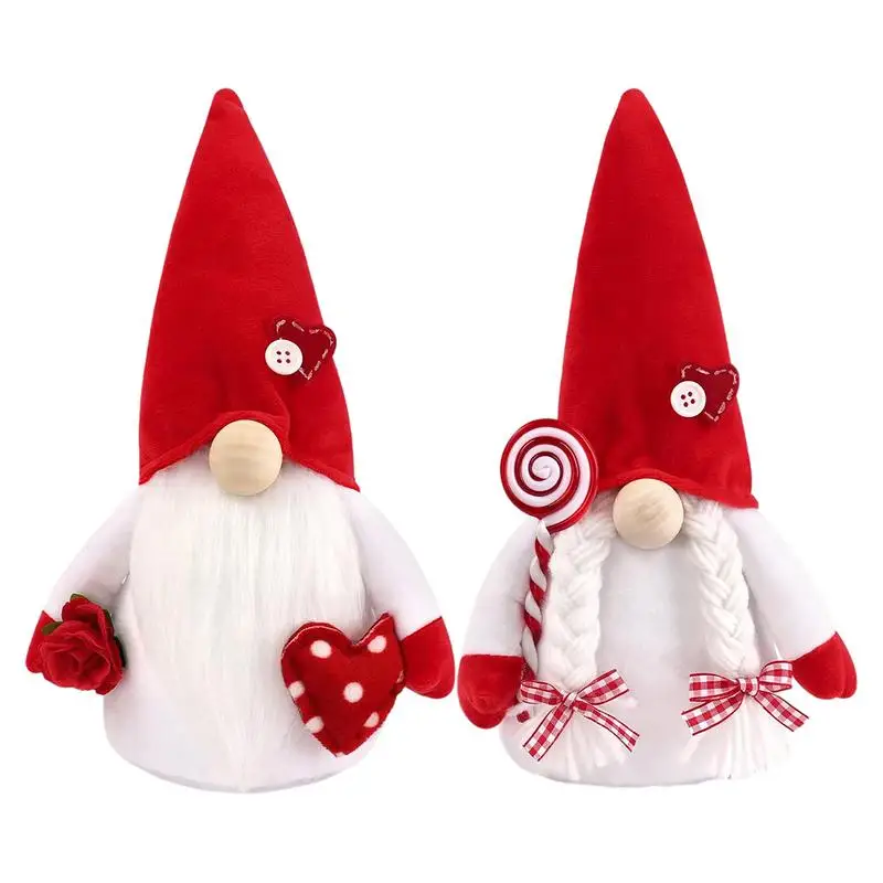 

Valentines Day Gnome Mr and Mrs Scandinavian Tomte Plush Elf Doll Decorations Stuffed Ornaments Swedish Tomte Dwarf Figurines