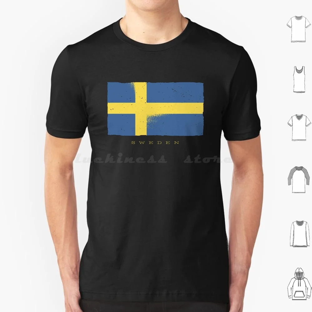 

Sweden Flag Vintage T Shirt Cotton Men Women Diy Print Sweden Flag Swedish Stockholm Scandinavia Cool Idea Sverige Swede Norway