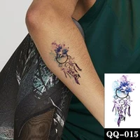 dreamcatcher waterproof temporary tattoo sticker purple flowers ink design fake tattoos flash tatoos arm body art for women men