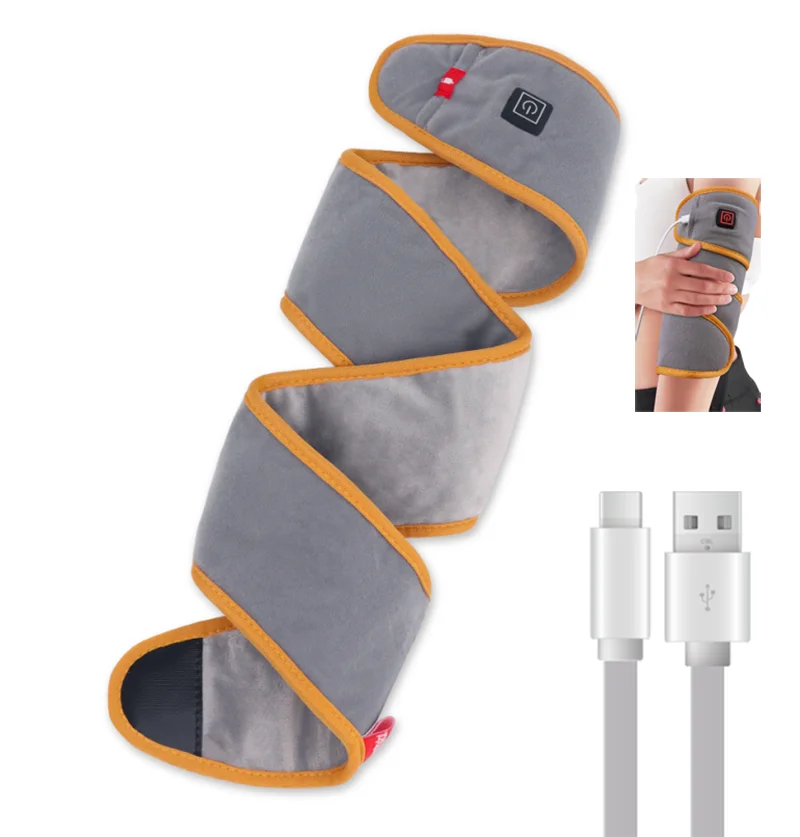 USB Heating Pad Wrap for Arm Foot Wrist Support Brace Electric Warmer Auto Shut Off Hot Compression Pain Relief Wristband Belt