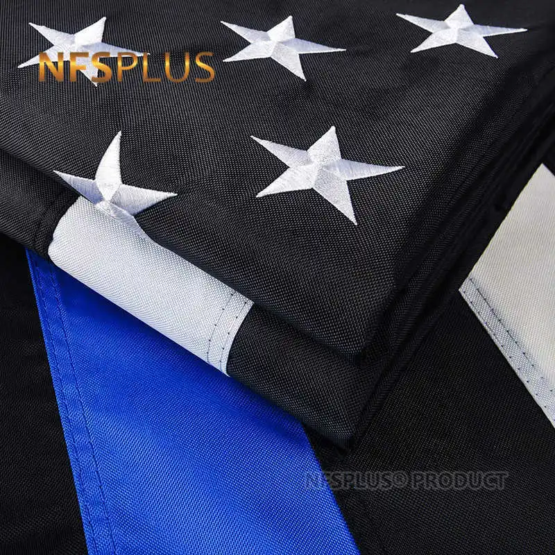 علم أمريكي أزرق رفيع ، 3 × 5 قدم ، نايلون مقاوم للماء للأماكن الخارجية المطرزة بالنجوم ، مخيط ، ديكور منزلي ، لافتات