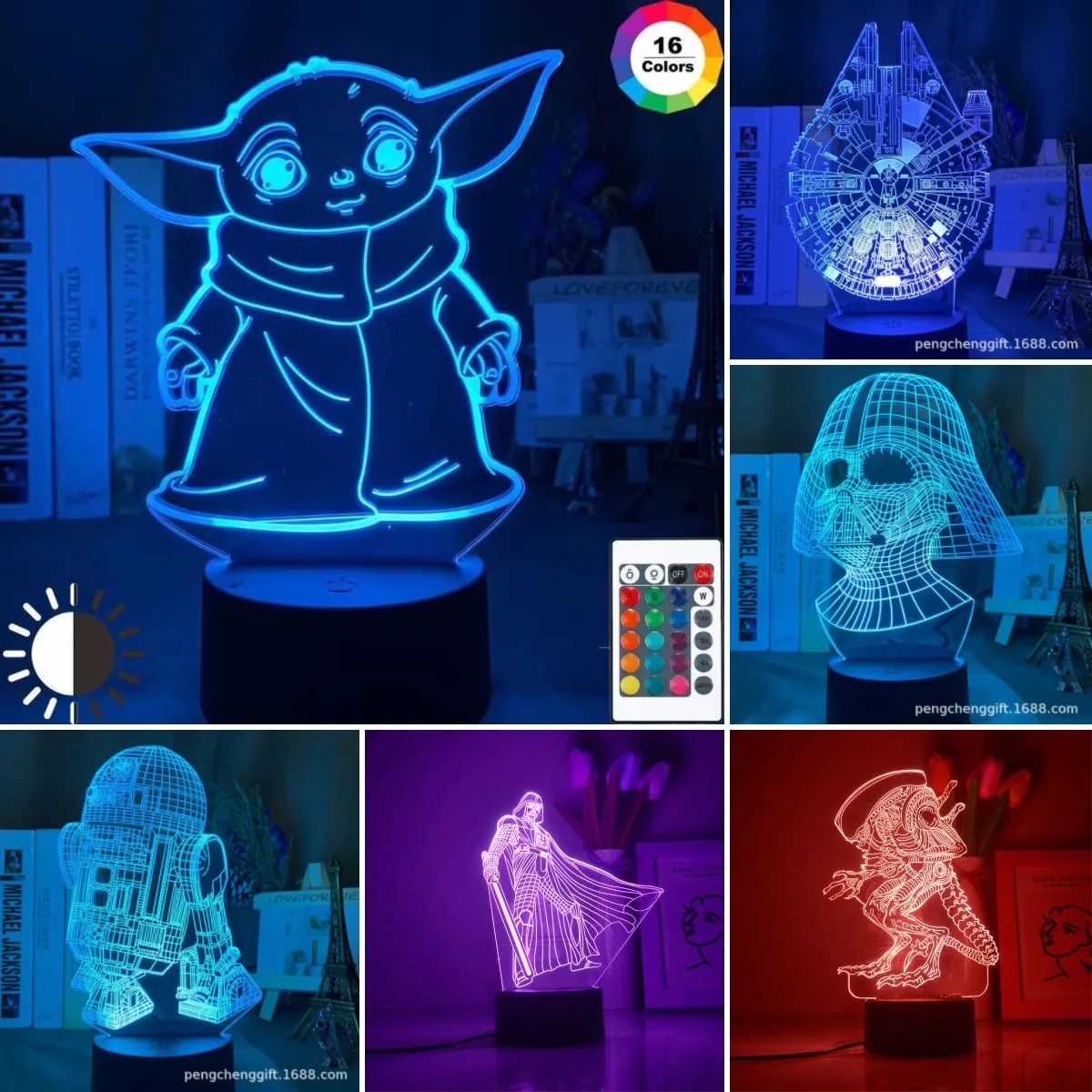 

Disney Star Wars Baby Yoda 3D LED Night Light Action Figure Table Lamp Stormtrooper Boba Fett Darth Vader Toys Nightlight