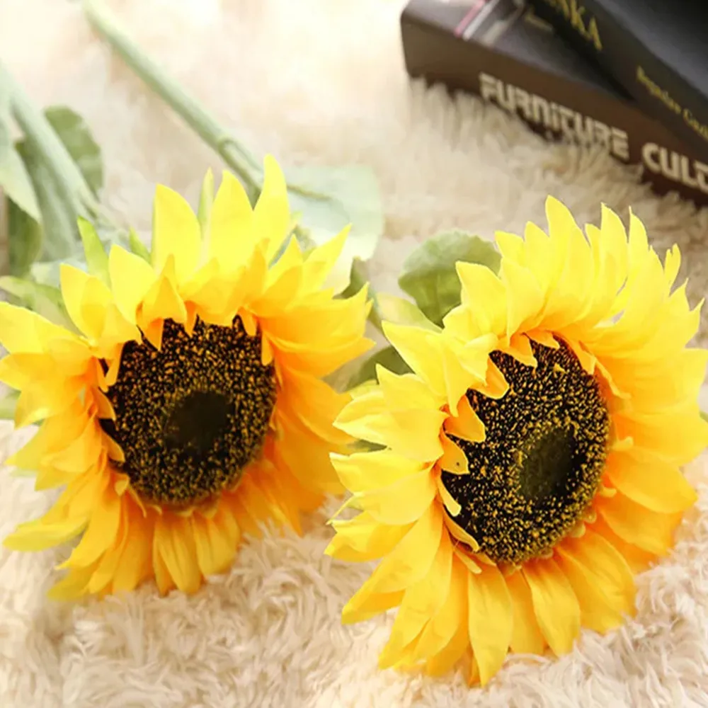 

Реалистичные искусственные Подсолнухи, рождественские украшения для дома, фотообои, реквизит для украшения дома