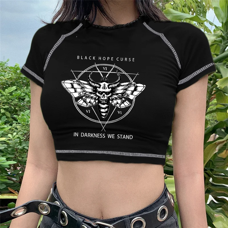 

Футболка в готическом стиле y2k, футболка в стиле ретро, рубашка в стиле Харадзюку, рубашка в стиле панк, рубашка в стиле рэп, Прямая поставка, ...