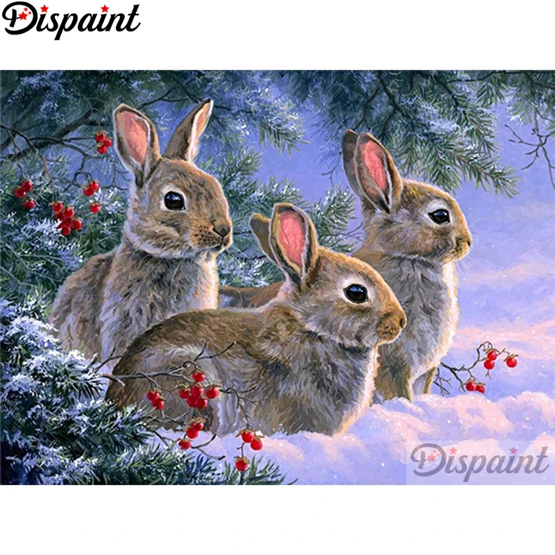 

Алмазная 5D картина «животное, кролик», квадратная, круглая, полная вышивка, вышивка крестиком, украшение для дома