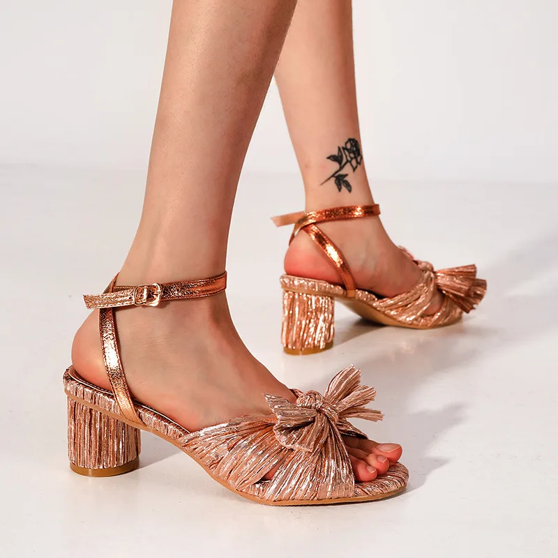 Runway style Butterfly-knot Sandals Women Pumps Satin Summer Lady Shoes High heels Party sandals Dancing shoes 5cm/8cm 4.9 29 Re