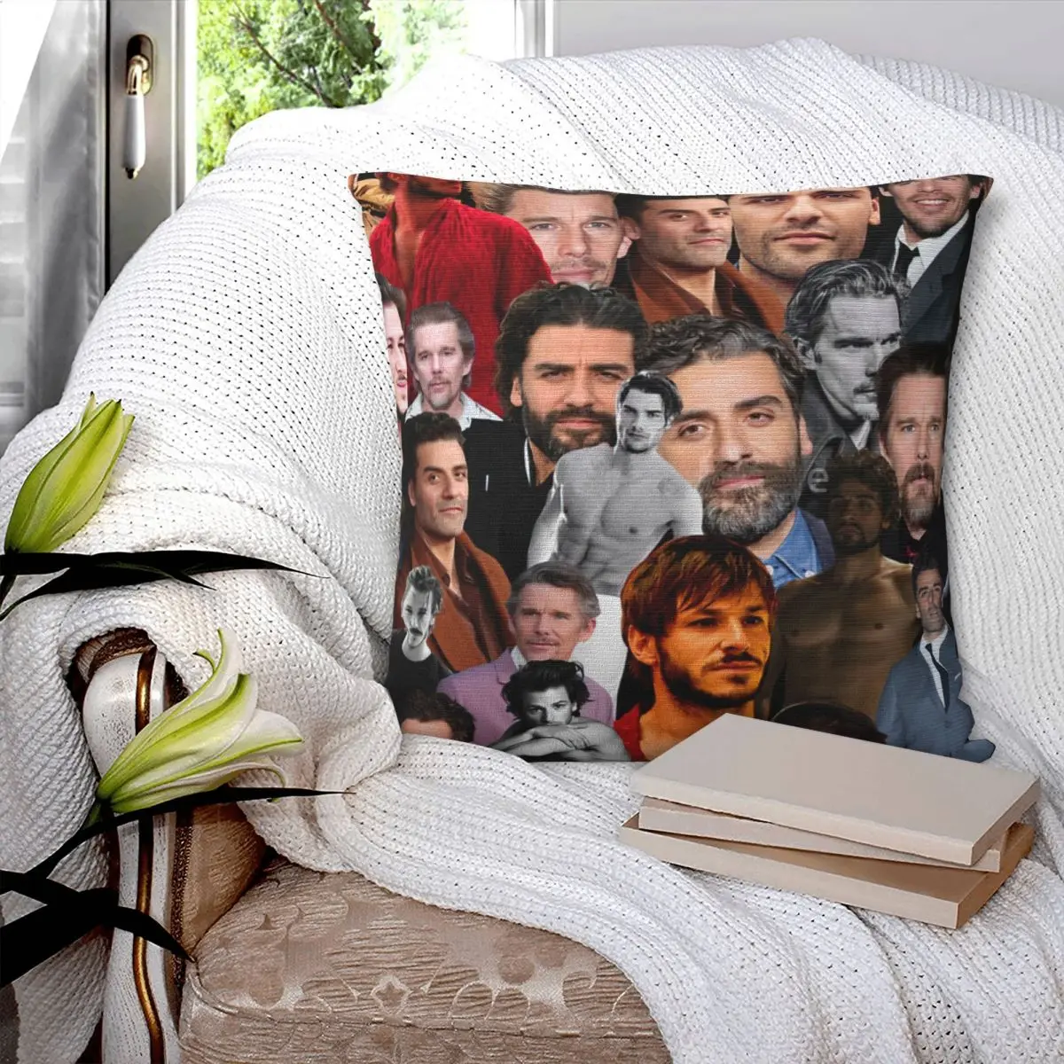 

Moonknight Cast Photo Collage Pillowcase Printed Cushion Cover Sofa Waist Pillow Pillow Cover