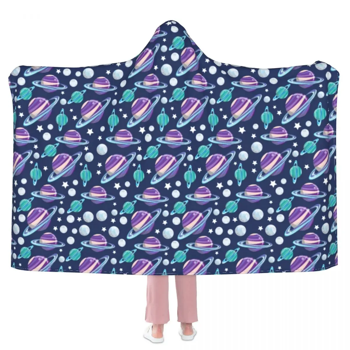 

Роскошное Флисовое одеяло с капюшоном и изображением планеты