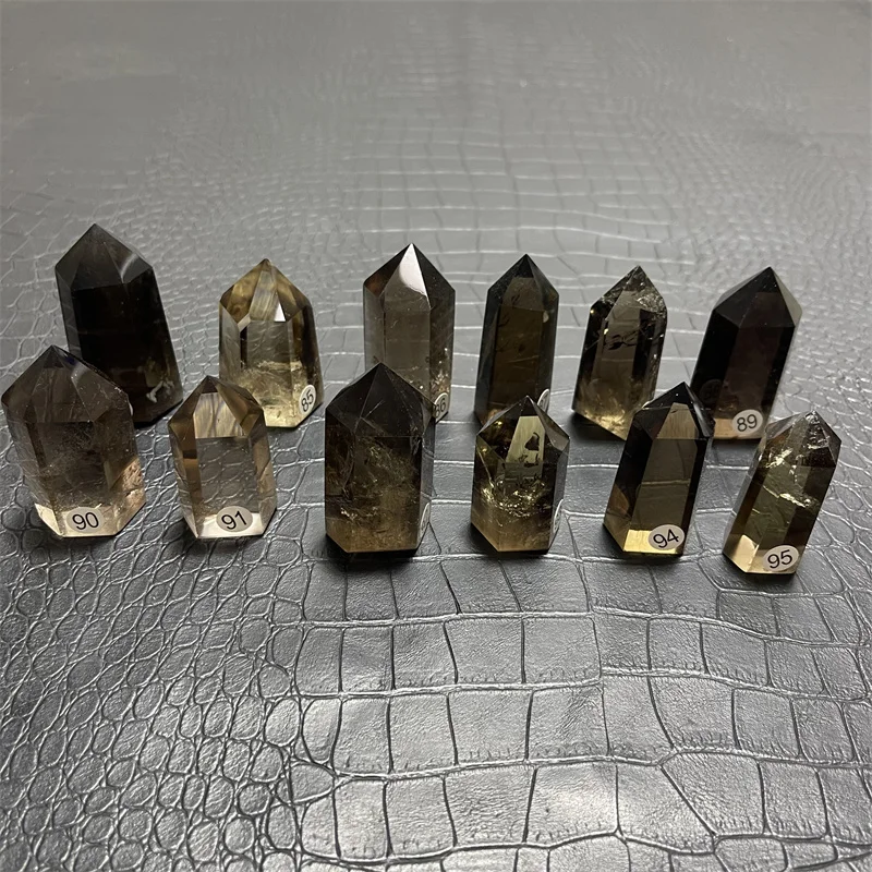 Натуральный дымчатый цитрин кварцевый кристалл палочка одноконечный камень