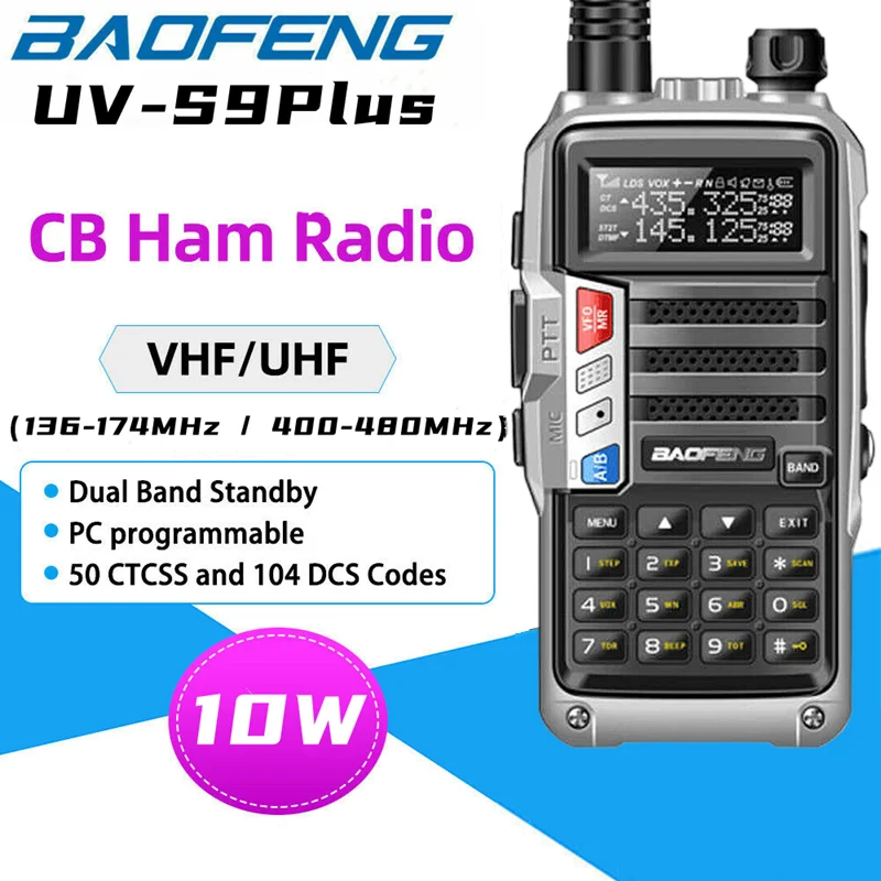 

New BaoFeng S9Plus Radio 50km Long Range Walkie Talkie Transceiver CB Radio Portable 10W High Power Radio Hunting Two Way Radio